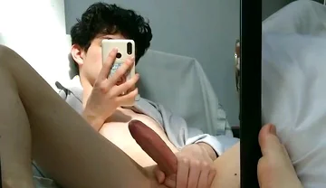 Twink Shows off His Dick in the Mirror