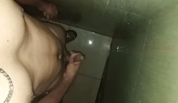 Hairy Slim Man Masturbates in the Shower at Home