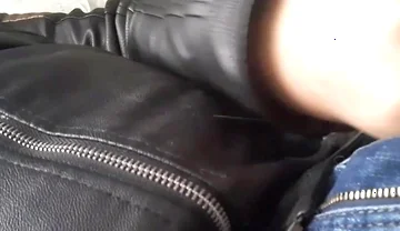 Cumming on a Leather Jacket