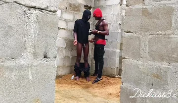 Ebony Slime Waist Got Smashed on the Wall of an Uncompleted Building Doggy