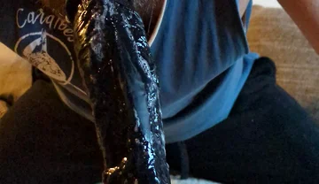 Very Sloppy Dildo Deepthroat, a Lot of Saliva Is Running Down the Cock