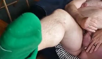 Bear Jerks off in Green Socks