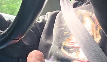 Straight Guy Gets Horny and Jerks off While Driving, He Almost Got Caught