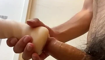 Massive Ejaculation By Squeezing The Phimosis Penis With Sexy Toy