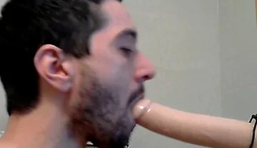 Suck And Fuck Bandit Dildo While In Chastity