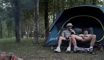 Sucking His Mushroom Head While Camping