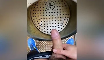 Risky Jerk-off In A Public Urinal In A Dutch Park