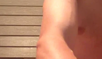 Sitting Down Naked, Showing the Biceps, Grown Man Chest Huge Bust Close