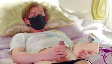 Femboy Plays With Flashlight And Vibrator
