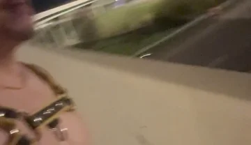 Nighttime Muscle King: Asian Hunk in Leather Harness & Jockstrap Owns the Empty Streets