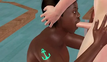 Animated 3D Gay Porn - Black Man Giving Blowjob to White Man in Classroom