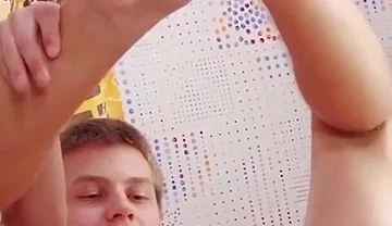 Smooth teen boy Eugene Small wanking that beefy tool