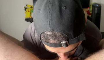 Cumshot in Mouth Sucking and Deepthoat My Friend Big Hard Dick