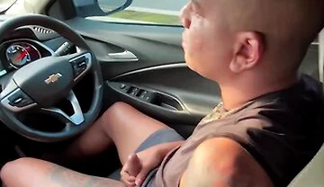 Wanker Jerks In The Car, Pees And Cums On The Street
