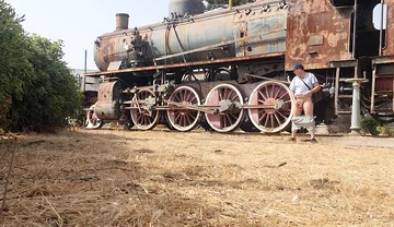 Nude Near an Old Train