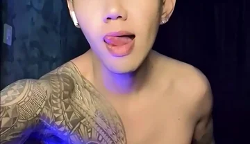 Inked Horny Twink Performed in a Live Webcam Show