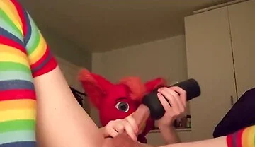 Moaning Femboy Bird Jerking And Fucking Bad Dragon Gecko
