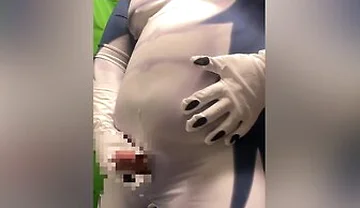 Japanese Chubby Masturbating In A Suit