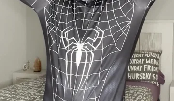 Big Load with No Hands! Spiderman Outfit