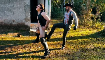 Cowboy Ballbusting on the Farm