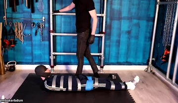 Bound and Struggling in Tape Bondage (4k)