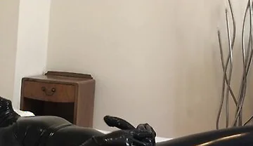 Rubber Clothes Strip To Rubber Skin And Loud Cum In Sheath