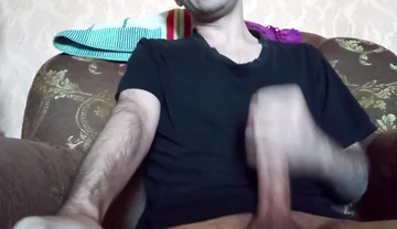 Horny Guy Strocking Big Cock