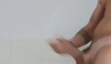 Greek Guy with Huge Cock Is Masturbating at Home