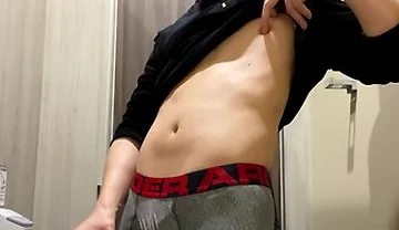 Horny Boy Cant Resist Jerking Off In His New Underwear In Shopping Mall