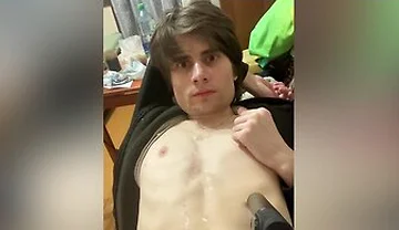 On A Bicycle He Jerks Off, Leaving On A Chair, Cumming With Rain On His Head, Eating Sperm
