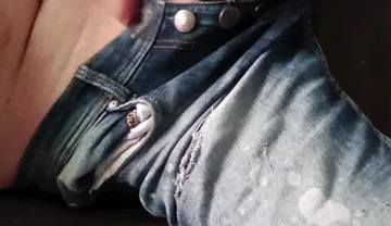 Daddy's Jeans Bulge Goes Crazy