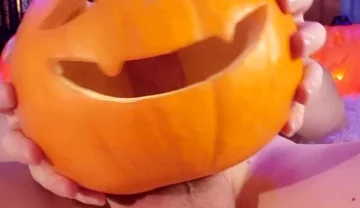 Trick or Treat Big Dick Femboy Fucks a Pumpkin