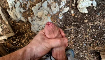 Phimosis Daddy Public. Stroking Slow, Precum Everywhere