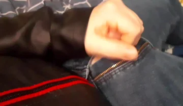 Jerking in Biker Leather Jacket