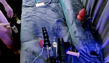 Random Stranger Controls My Fuck Machine and Destroys My Hole with Huge Anal Beads Deepest Ride and Massive Load