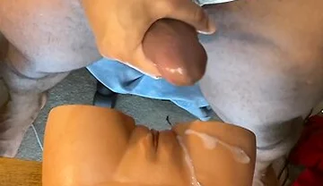 Humping Sex Doll Leads To Moaning Cumshot By Black Man - Lina Paige