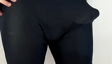 Huge Cock Hands Free Anal Vibrator Cumshot In Tight Pants