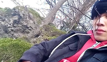 Gay Asian Twink Jon Arteen Wanks Outdoor Winter Risky, Ruined Orgasm, Big Cumshot Cleans Sperm Thigh