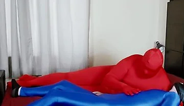 Gay Spandex Frotting And Rubbing In Zentai Catsuits