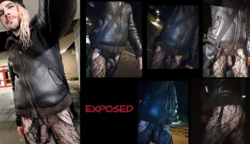Exposed: Strutting Outside in a Fishnet Bodysuit