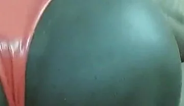 Black ass sextoy in shiny pants ass cumshot