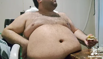 Greedy Fat Pig Won't Stop Eating and Masturbating