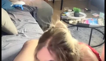 Making Him Cum in Her Mouth After Rough Sex