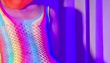 Orange Balaclava Mask Sissy Trans Dyed Pubic Hair Fuck Myself with Dildo