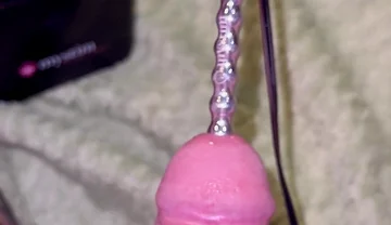 Extra Uretral Stimulation with Beaded Sound Deep in My Cock