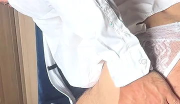 Transformation of the Groom in Suit and Tie to the Sissy Bride in White Stockings