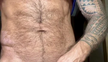 Hairy Muscle Bear Solo Nipple Play & Intense Masturbation