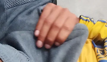 Man Gets Hot and Masturbates Under His Clothes