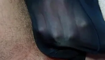 Deep Dildo Riding in Thong Huge Cumshot & Cum Licking