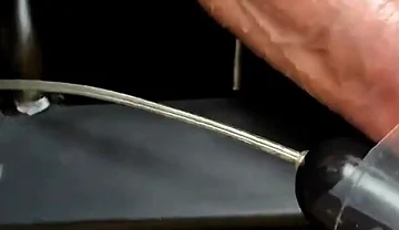 Vibrator on Dick Head Laying on Bench Press Orgasm